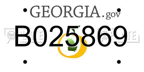 B025869 Georgia License Plate