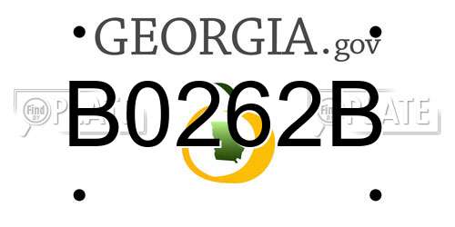 B0262B Georgia License Plate