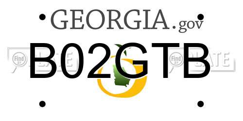 B02GTB Georgia License Plate