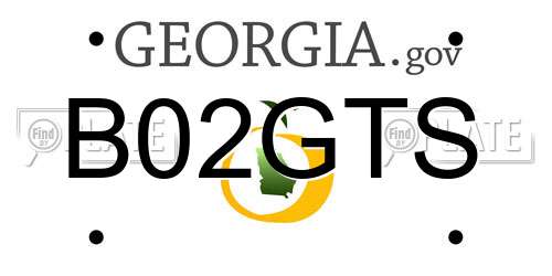 B02GTS Georgia License Plate