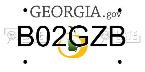 B02GZB Georgia License Plate