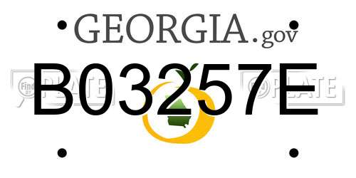 B03257E Georgia License Plate