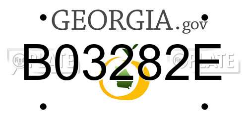 B03282E Georgia License Plate