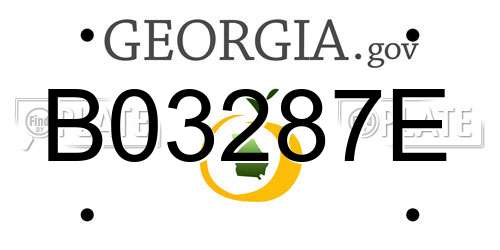 B03287E Georgia License Plate