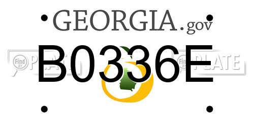 B0336E Georgia License Plate