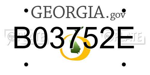 B03752E Georgia License Plate