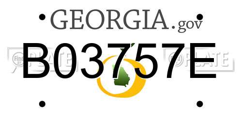 B03757E Georgia License Plate