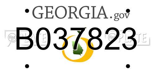 B037823 Georgia License Plate