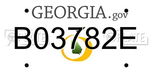 B03782E Georgia License Plate
