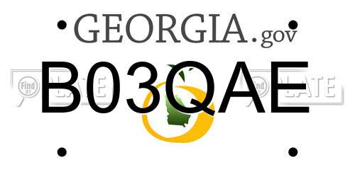 B03QAE Georgia License Plate