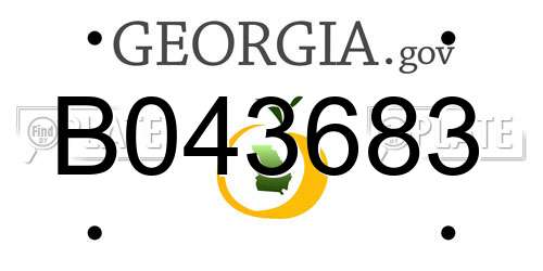 B043683 Georgia License Plate