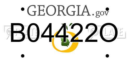 B04422O Georgia License Plate