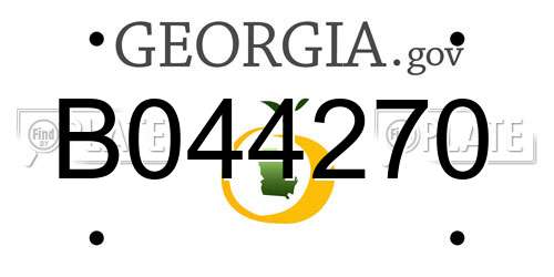 B044270 Georgia License Plate