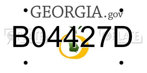 B04427D Georgia License Plate