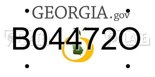 B04472O Georgia License Plate