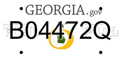 B04472Q Georgia License Plate