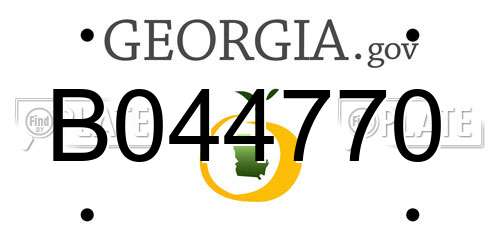 B044770 Georgia License Plate