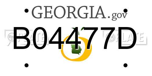 B04477D Georgia License Plate