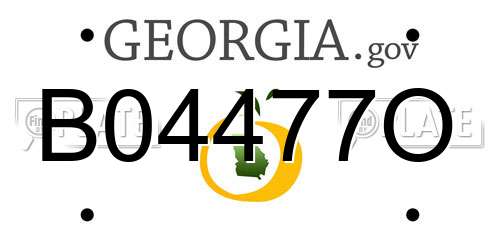 B04477O Georgia License Plate
