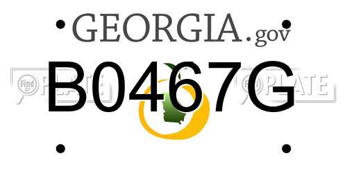 B0467G Georgia License Plate