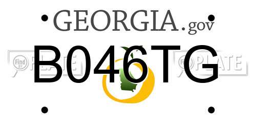 B046TG Georgia License Plate