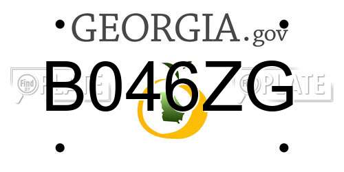 B046ZG Georgia License Plate