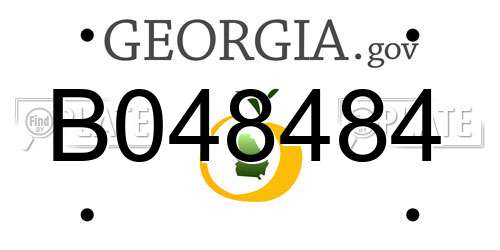 B048484 Georgia License Plate