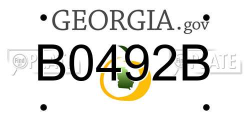 B0492B Georgia License Plate