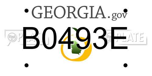 B0493E Georgia License Plate