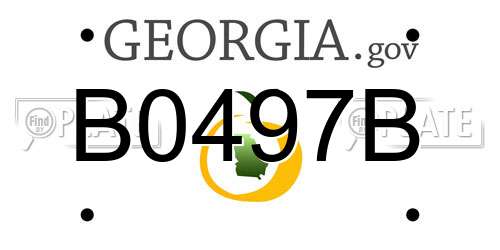 B0497B Georgia License Plate