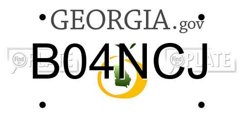B04NCJ Georgia License Plate