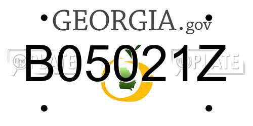 B05021Z Georgia License Plate