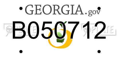 B050712 Georgia License Plate