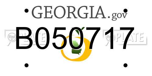 B050717 Georgia License Plate