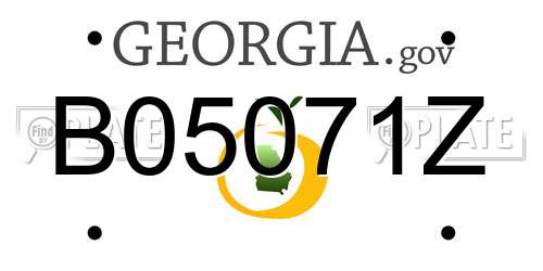 B05071Z Georgia License Plate