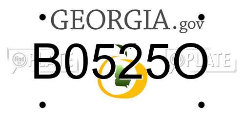 B0525O Georgia License Plate