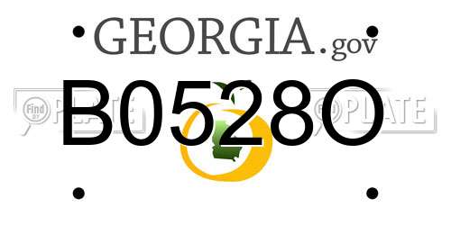B0528O Georgia License Plate