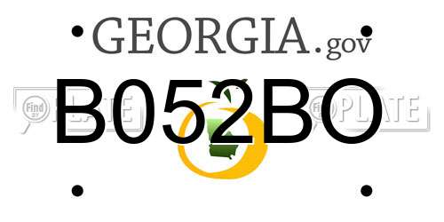 B052BO Georgia License Plate