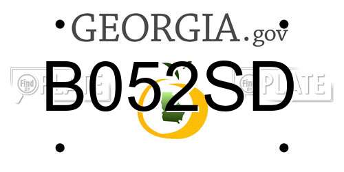 B052SD Georgia License Plate
