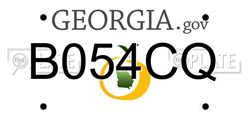 B054CQ Georgia License Plate