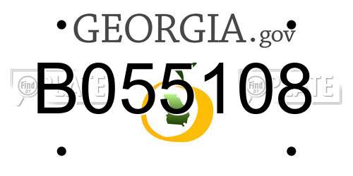 B055108 Georgia License Plate