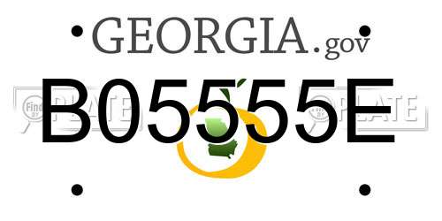 B05555E Georgia License Plate