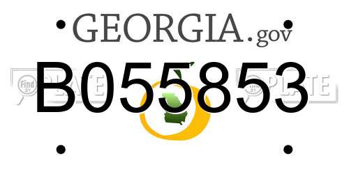 B055853 Georgia License Plate