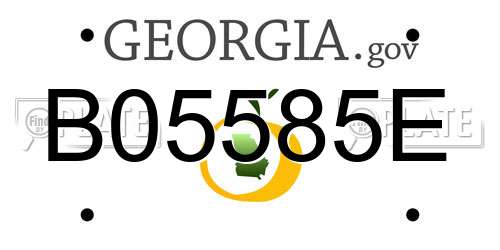 B05585E Georgia License Plate