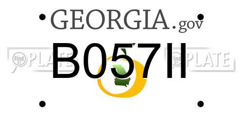 B057II Georgia License Plate