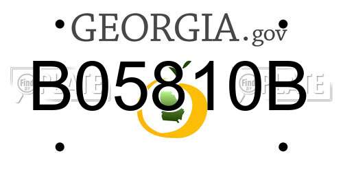 B05810B Georgia License Plate