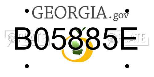 B05885E Georgia License Plate