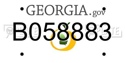 B058883 Georgia License Plate
