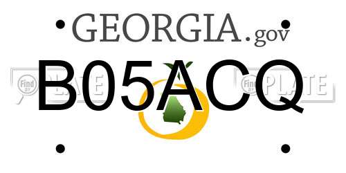 B05ACQ Georgia License Plate