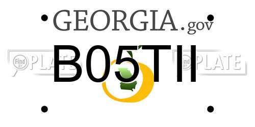 B05TII Georgia License Plate